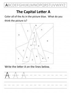 Download the capital letter A worksheet