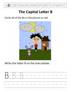 Download the capital letter B worksheet