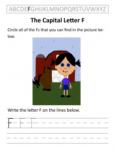 Download the capital letter F worksheet