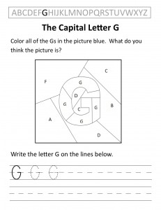 Download the capital letter G worksheet