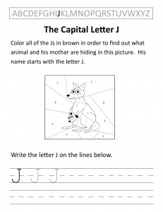 Download the capital letter J worksheet