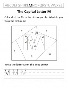 Download the capital letter M worksheet