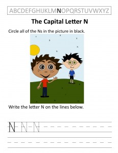 Download the capital letter N worksheet
