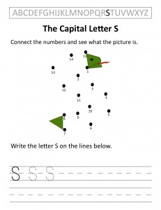 Download the capital letter S worksheet