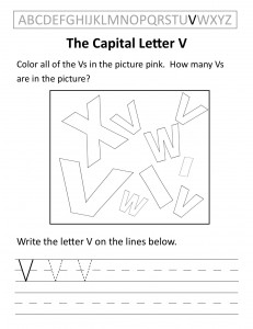 Download the capital letter V worksheet