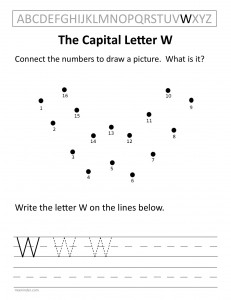 Download the capital letter W worksheet