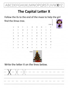 Download the capital letter X worksheet