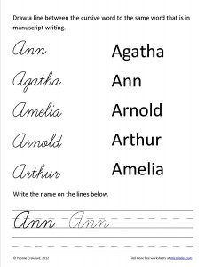 Download the cursive capital letter A worksheet