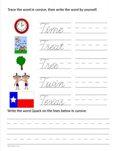 Download the cursive capital letter T worksheet