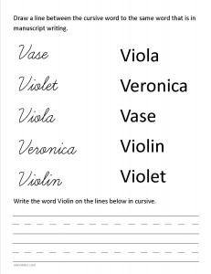 Download the cursive capital letter V worksheet