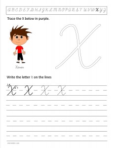 cursive letter x