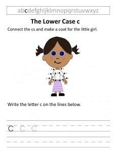 Download the lower case c worksheet