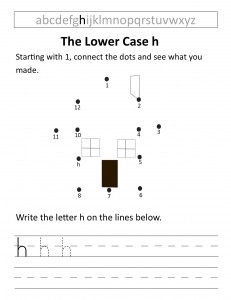 Download the lower case h worksheet