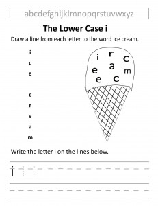 Download the lower case i worksheet