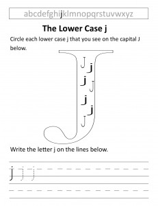 Download the lower case j worksheet