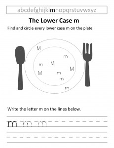 Download the lower case m worksheet