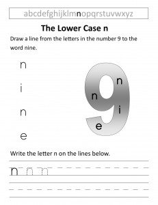 Download the lower case n worksheet
