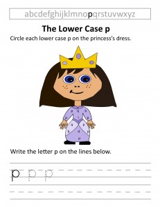 Download the lower case p worksheet