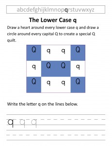 Download the lower case q worksheet