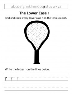 Download the lower case r worksheet