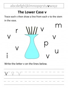 Download the lower case v worksheet