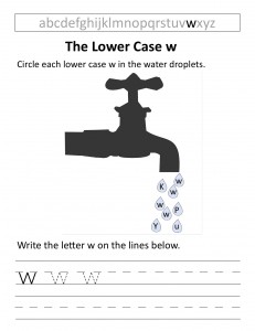 Download the lower case w worksheet