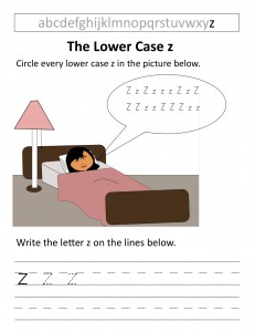 Download the lower case z worksheet