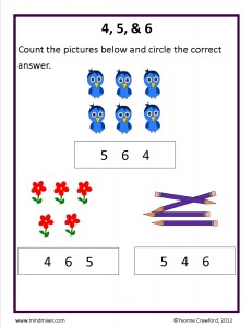 Download the counting from 4 to 6 worksheet