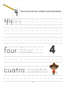 Download the manuscript handwriting number 4 worksheet