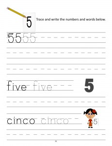 Download the manuscript handwriting number 5 worksheet