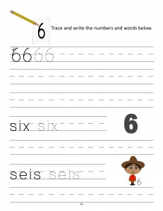 Download the manuscript handwriting number 6 worksheet