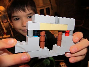 My son and his LEGO Minecraft mine