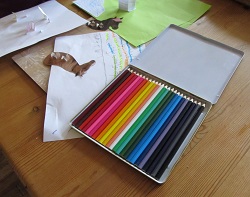 A set of pencil crayons