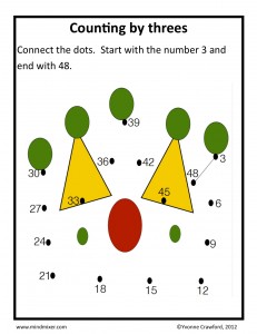 Download the counting by threes worksheet