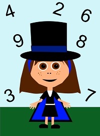 Numbers copywork with Mia the Math Magician