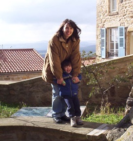 Yvonne and her son in Montpeyroux, France