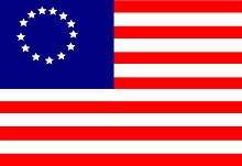 An early American flag with 13 stars