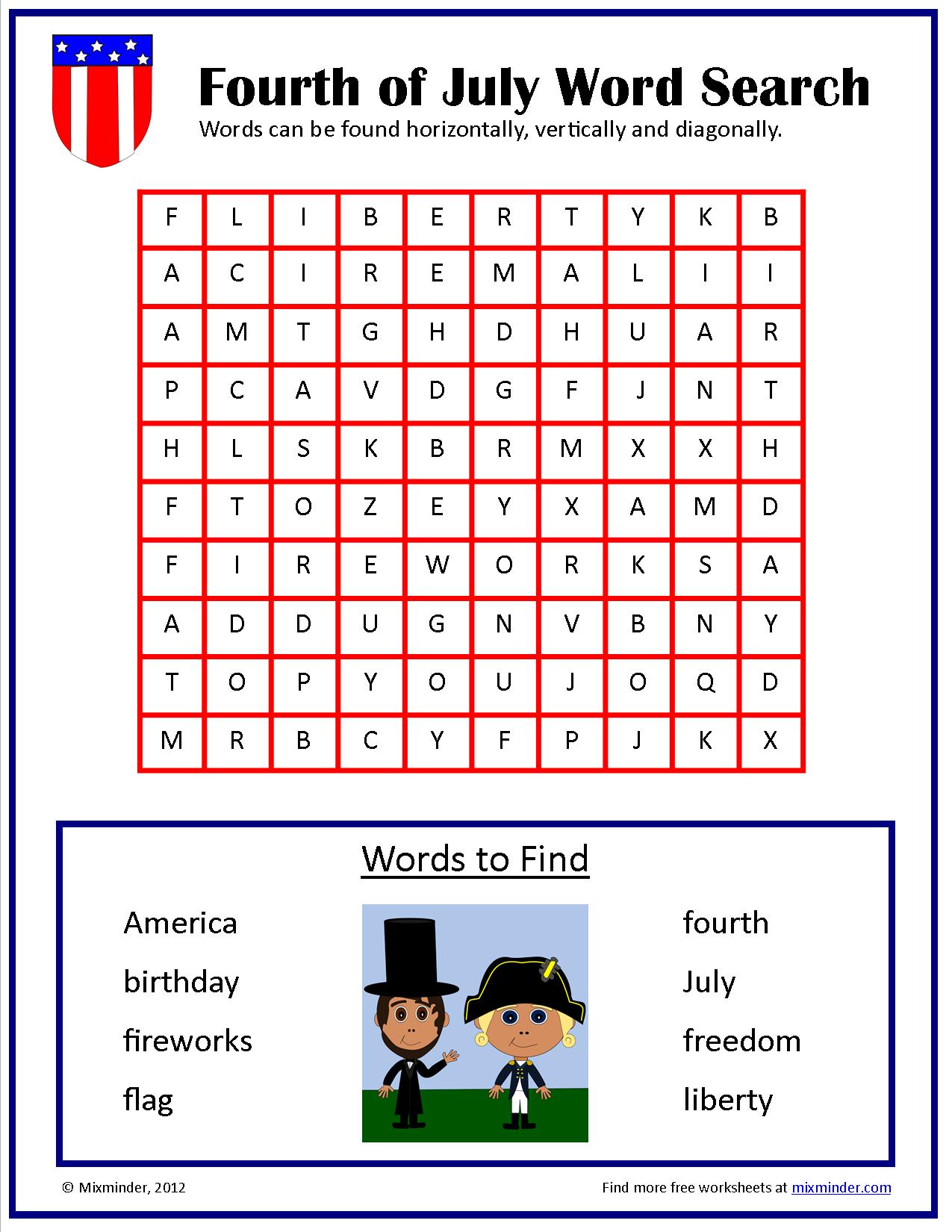 Fourth of July Word Search