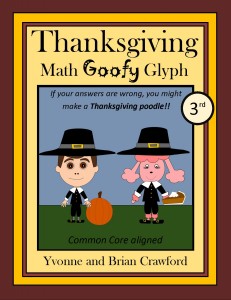 Thanksgiving Math Goofy Glyph for Third Grade