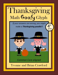 Thanksgiving Math Goofy Glyph for Fourth Grade