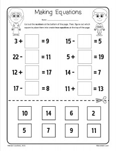 Interactive Addition and Subtraction Printable