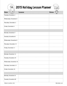 2015 Holiday Lesson Planner