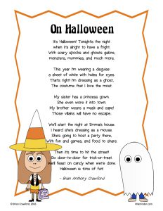 Free Halloween poem and writing activity